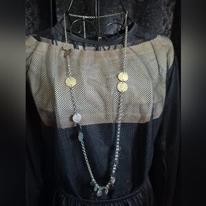 Vintage Silver Tone Coin Necklace
